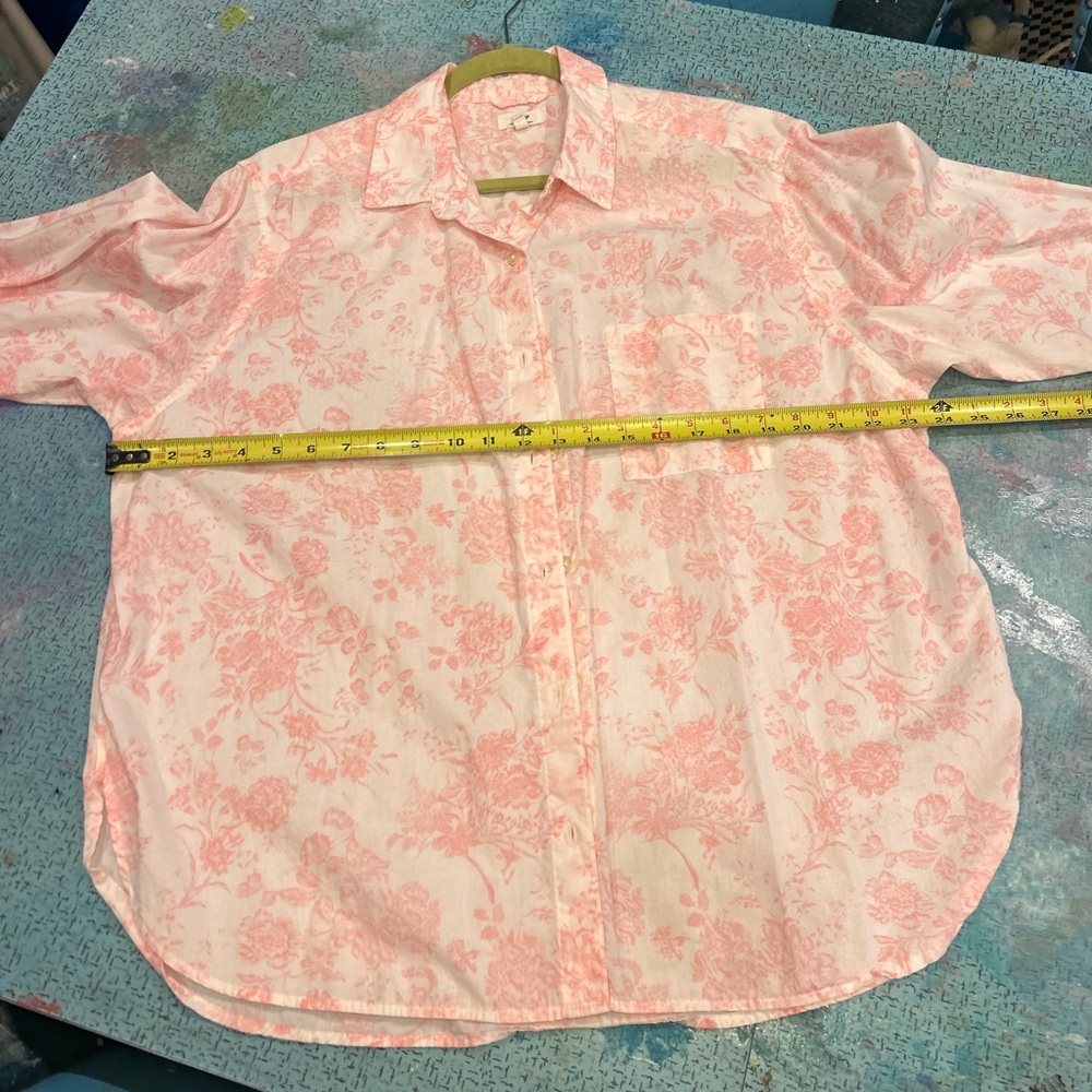 Pink Toile Print Button Down - Picture 9 of 10